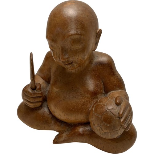 Handcrafted wooden buddha - wooden,