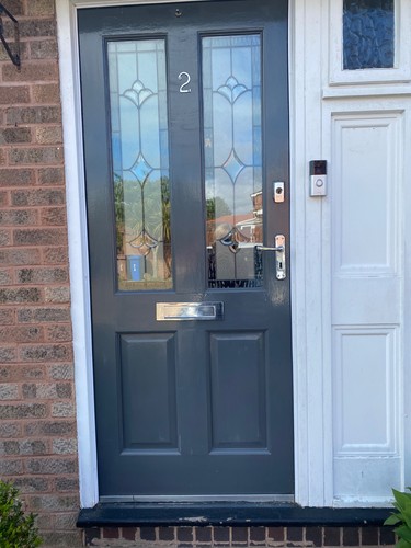 Solid wooden front door