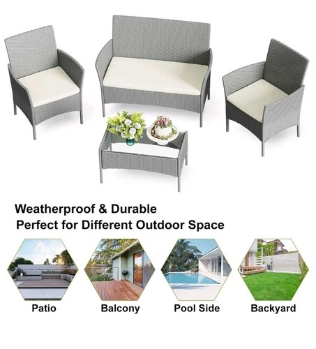 Seater garden sofa set - 4-seater,