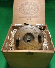 Vintage Wooden 'Nottingham' Type Reel Presented In An Old Cigar Box.