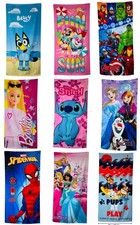 🧒 Kids Character Beach Towel –  polyester – Officially Licensed – Fast UK Disp