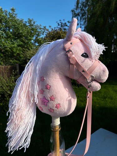Handmade pink hobby horse with - horse,