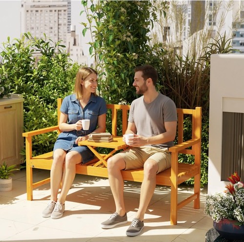 Wooden garden bench outdoor - wooden,