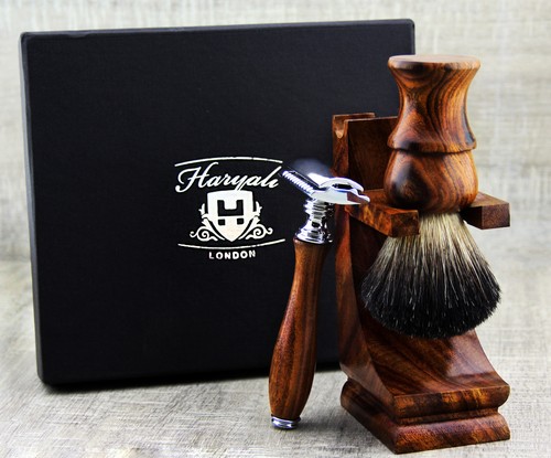 Wooden shaving set synthetic - wooden, set–synthetic