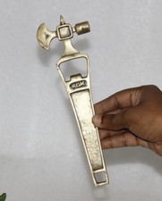 1930's Vintage Brass Hammer Shape Bottle Hole Making WINE Corkscrew 14569