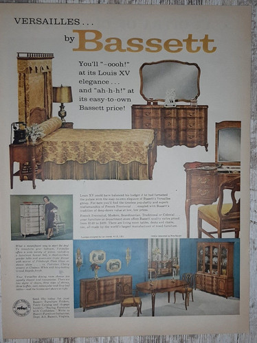 1961 bassett vintage print - vintage, ad