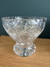 Lead Crystal Rose Bowl Vase with Flower Arranger 4.5” High 5” Diameter