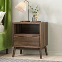 Walnut Bedside Table with