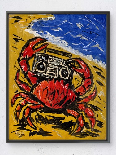 Original crab with boombox - original,