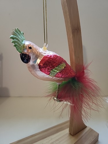 Parrot glass christmas - glass,