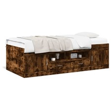 Daybed with Drawers Smoked Oak Engineered Wood 100x200 cm Sofa Bed Modern Design