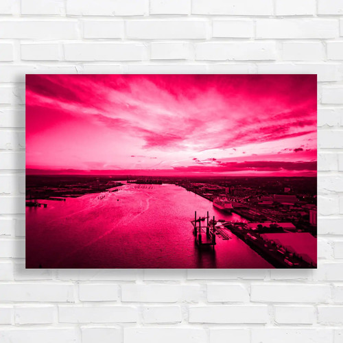 Stunning sunset city skyline - city,