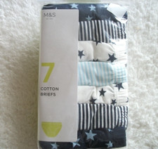 M&S Boys Cotton Briefs x 7