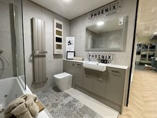 EX Display Bathroom Suite, Whirlpool Bath & Fitted Furniture Shower NEW