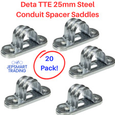 DETA TTE BZP 25mm Steel Conduit Spacer Bar Saddles 20Pack DT34025Z - BRAND NEW!