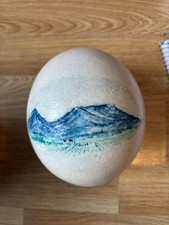 Large Painted Ostrich Egg With