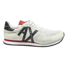 ARMANI EXCHANGE Mens Low Top Trainers White Black Synthetic UK 8 Stylish