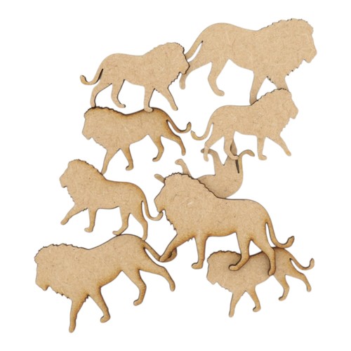 Wooden lion mdf craft shape - wooden,