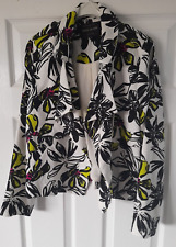RIVER ISLAND Multicolour Floral Long Sleeve Waterfall Blazer Jacket Size UK 10