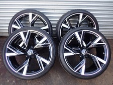 AUDI RS6 22'' BLACK ALLOY WHEEL HANKOOK TYRE 285/30ZR22 SET OF 4 4K0601025BL