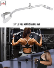 Pull Down Lat Bar D Handle Grip Multi Gym Exercise Cable Machine Attachment 72cm