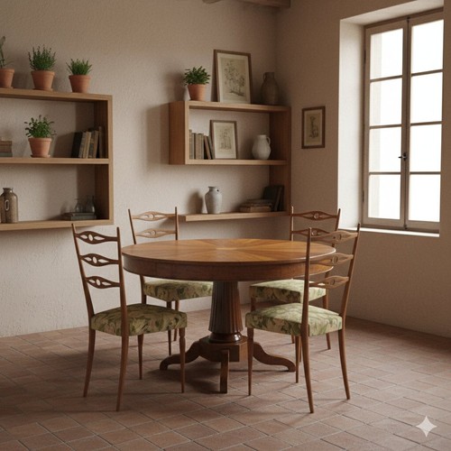 Antique round table walnut - antique,