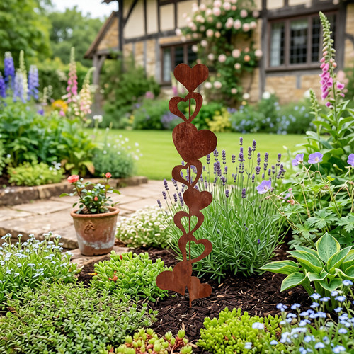 Rustic metal heart - metal, garden