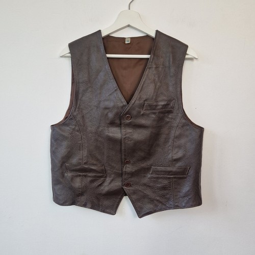 Genuine leather vest - vest, s-m