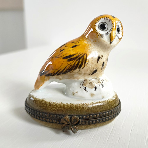 Handpainted owl porcelain - handpainted,
