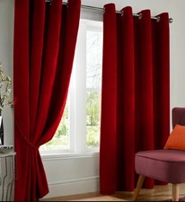 Pair of Curtains Velvet Red 46
