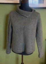 Poetry Alpaca Blend Jumper (54%)  Size UK 1O Green Blue Crop Textured 