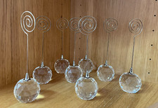 8 Crystal Ball Table Name Place Holders – Sparkly Faceted Design - Weighted