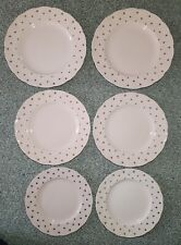 Grindley Peach Petal Golden Star Plates 1950's Dinner Side And Salad Plates X 6