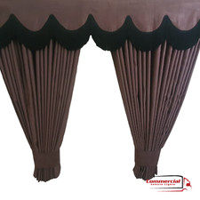 DARK BROWN TRUCK CURTAINS WITH