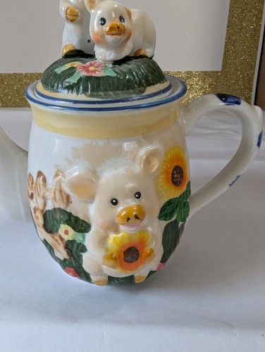 Vintage porcelain piggy - piggy, teapot