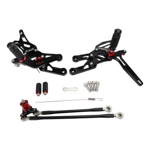 Black rear sets footpegs - black,