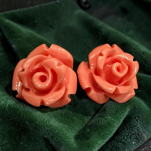 Handcrafted coral rose 925 - coral,