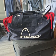 Vintage Head Large Duffle Gym Bag Red & Navy Carryall Travel Holdall Retro