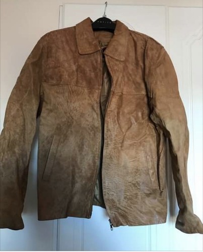 Genuine tan leather - leather, jacket