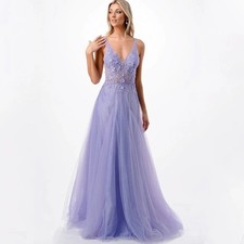 Sexy Tulle Applique Open Back