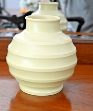 Wedgwood Keith Murray Art Deco 1930s iconic Football or bomb vase in straw glaze
