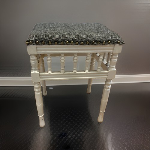 Painted wooden piano stool - painted,