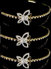 3 pcs Bridesmaid Flower Girl Bridal Wedding Gold Headband Tiara Party Gift 038g