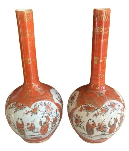 Japanese kutani vases - vases, matched
