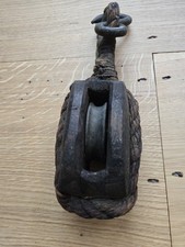 Vintage Wooden Boat Block With Hook.