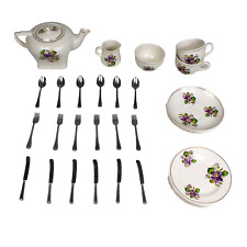 31 PCS Crown Ducal Ware White Floral Tea Dining MINI Set 