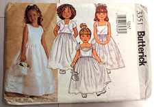 Butterick 3351 Sz 2-5 Child Girl Jacket Dress Flared Wedding Flower Girl Uncut