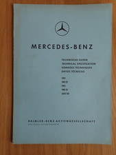 Mercedes-Benz Technical Specification booklet (Ponton, Fintail), 1961