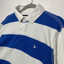 Jack Wills Men's Rugby Shirt Long Sleeve Polo Size XL Blue White Striped Sports
