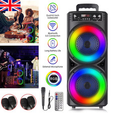 6000W Portable Bluetooth Speaker Sub Woofer Heavy Bass Sound System Party Mic UK